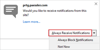 Click 'Always Receive Notifications' to enable Firefox Desktop Notifications