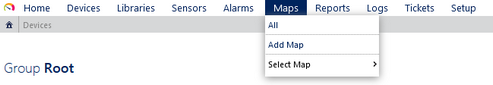 PRTG Main Menu: Maps